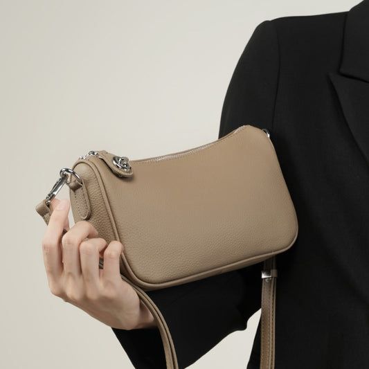 Women's Genuine Leather Soft Cattlehide Fashion Mahjong Crossbody Bags