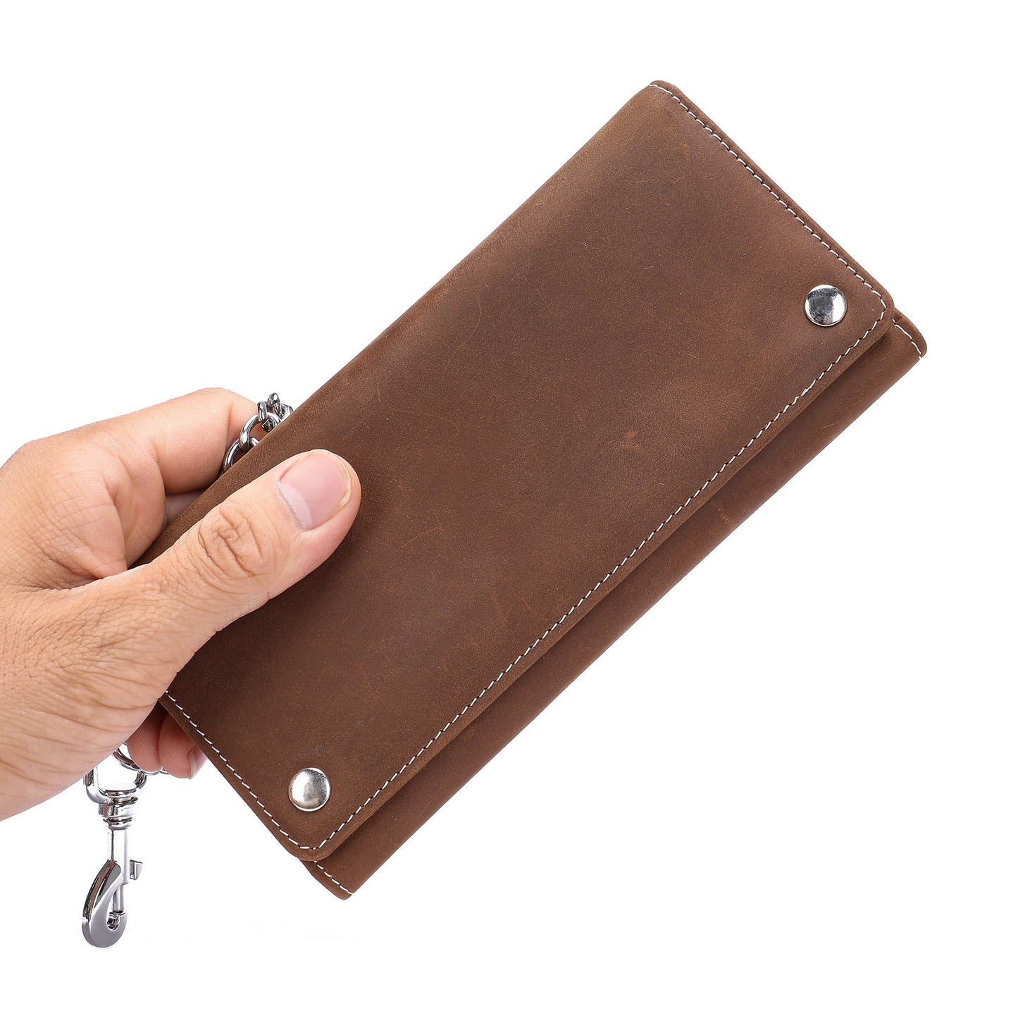 Men's Snap Fashion Retro Chain Style Mid-length Purses