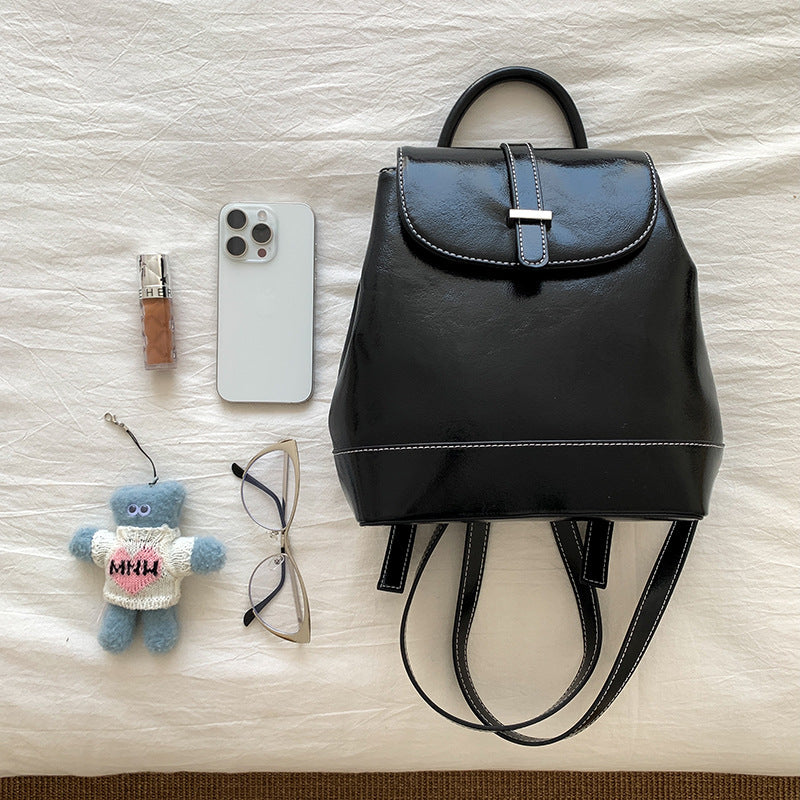 Simple Large Capacity Solid Color Retro Style Backpacks