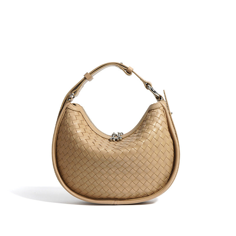 Women's Leather Selenodont Large Capacity Commuter Hand-woven Bags