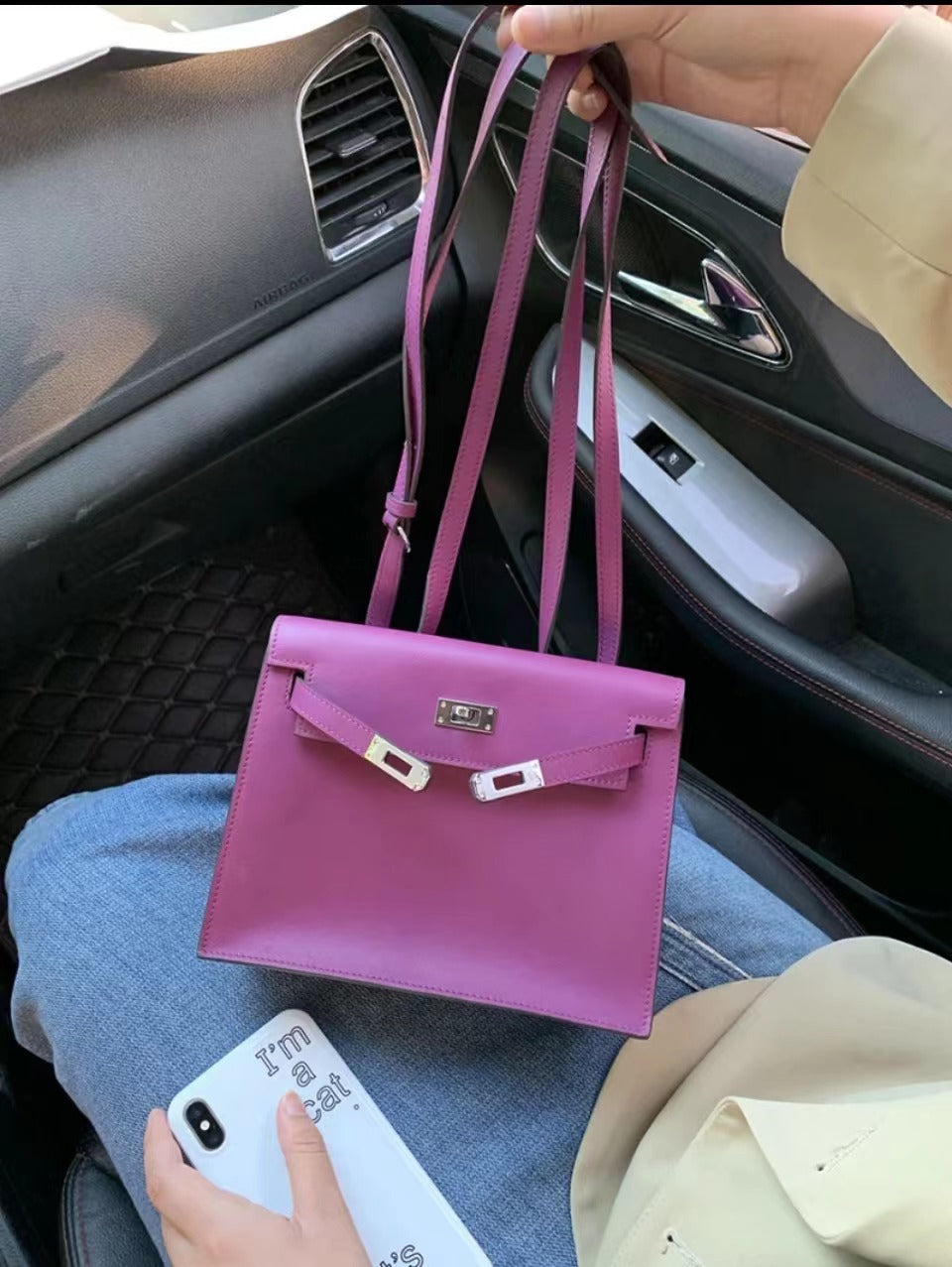 Women's Trendy Kelly Shoulders Genuine Leather Retro Shoulder Bags