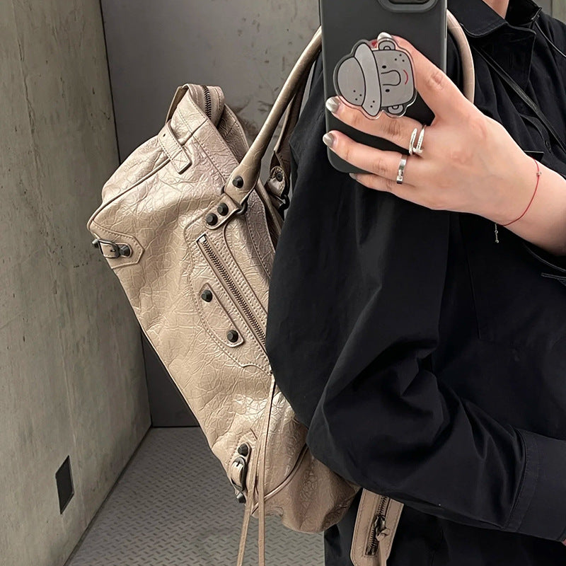 Women's Hot Punk Motorcycle Large Capacity Portable Bags