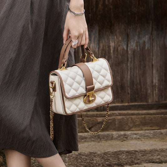 Women's Black Chain High-grade Genuine Leather Handbags
