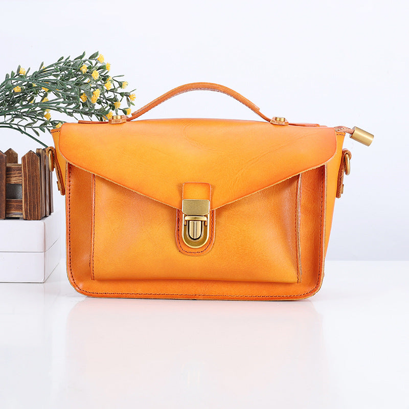 Women's Fashion Simple First Layer Twist Crossbody Bags