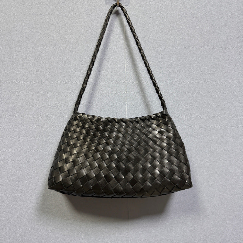 First Layer Cowhide Woven French Leather Underarm Shoulder Bags