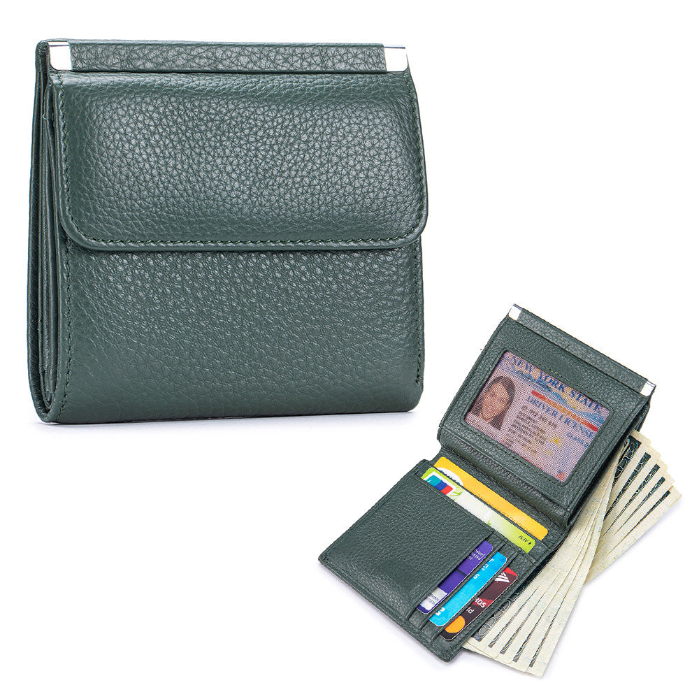 Women's Genuine Leather Short High-grade Storage First Ladies Wallets