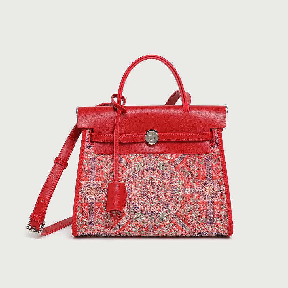 Women's Style Song Dynasty Brocade Canvas Entry Kelly Bags