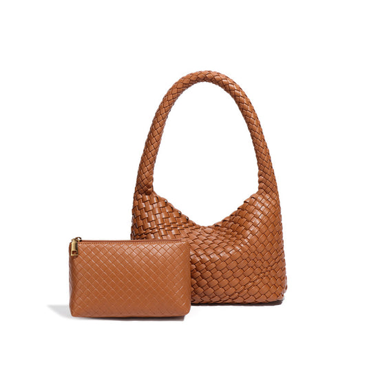 Underarm Fashion Hand-woven Soft Leather Large Capacity Bags