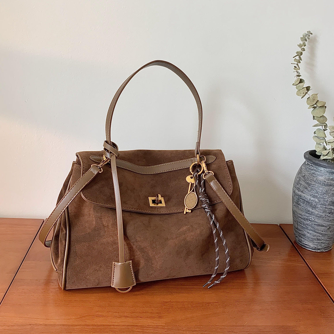 Retro High-grade Frosted Fashionable Large Capacity Shoulder Bags