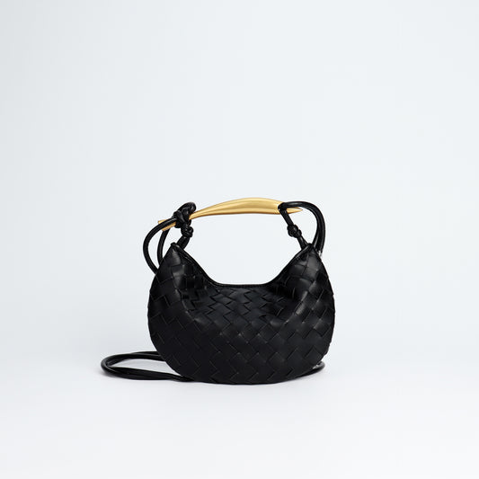 Women's Woven Soft Leather Metal Bing Fashion Handbags