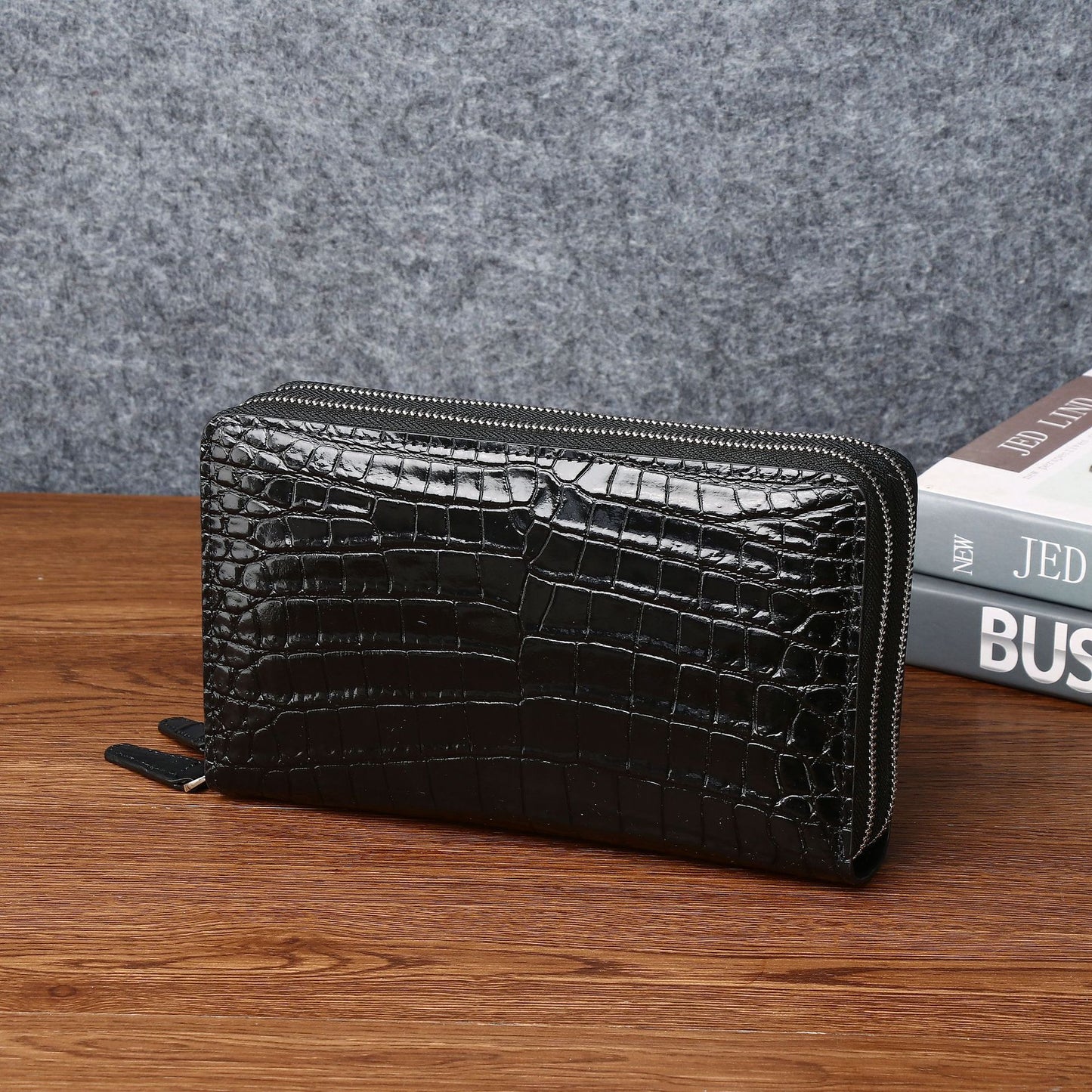 Men's Belly Pattern Double Pull Leather Fashion Classic Men's Handbags