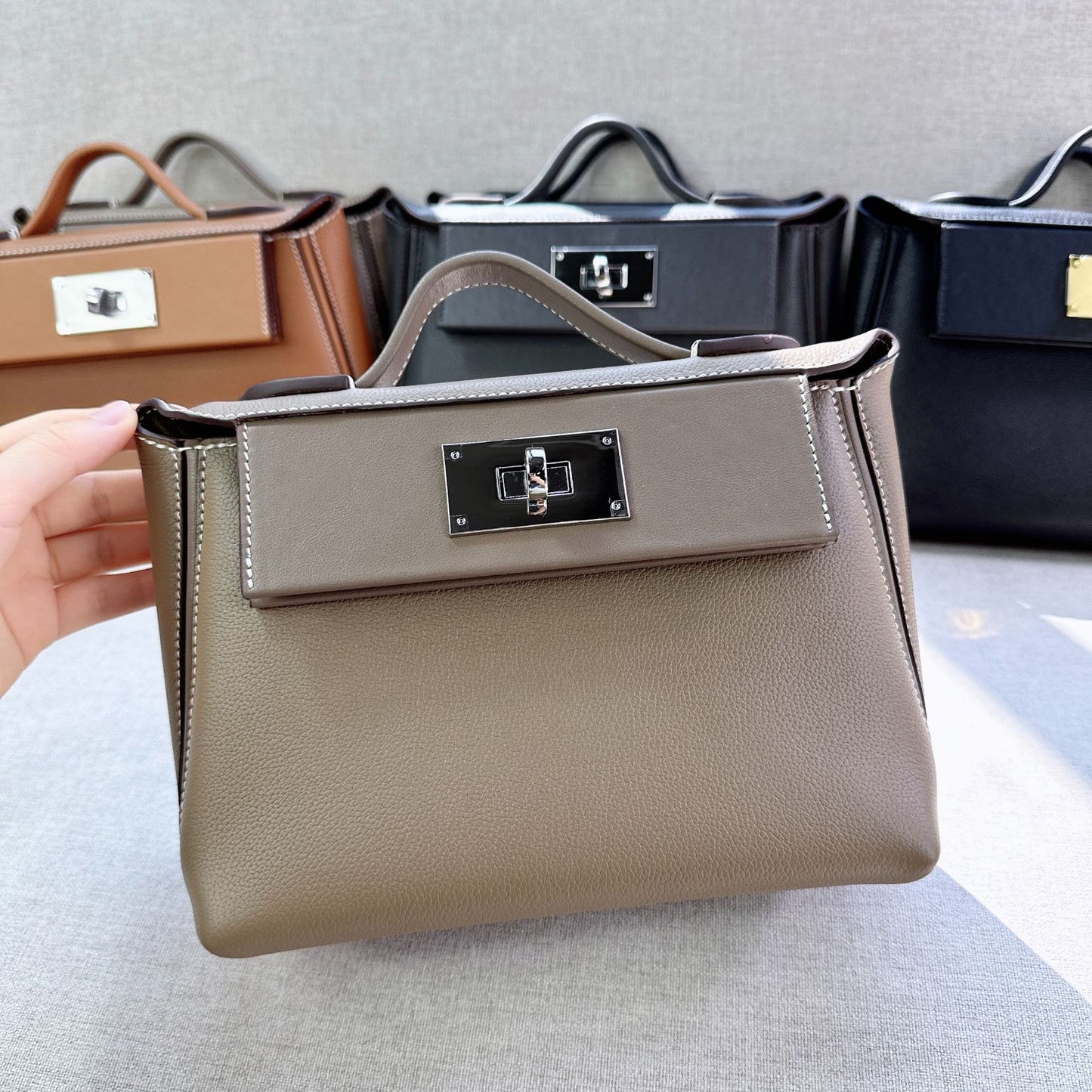 Women's Top Layer Leather Cowhide Kelly Wings Crossbody Bags