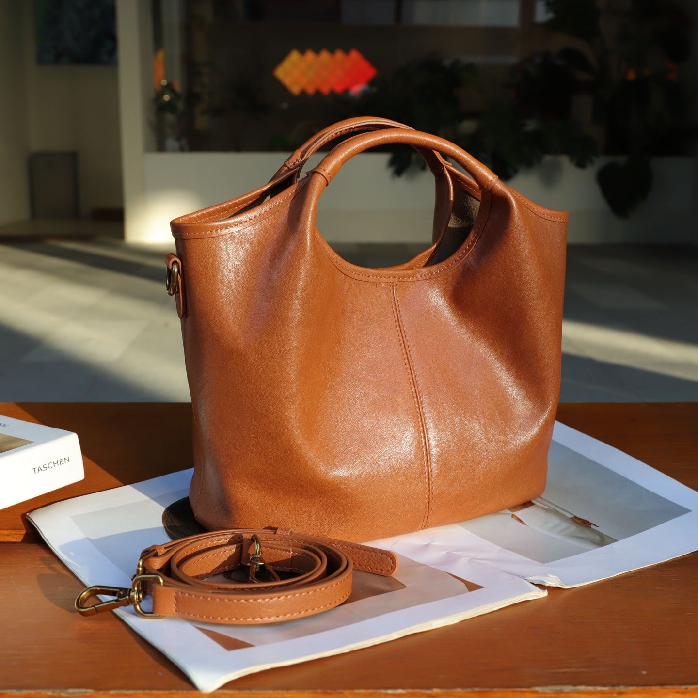 Women's Layer Vegetable Tanning Leather Retro Handbags