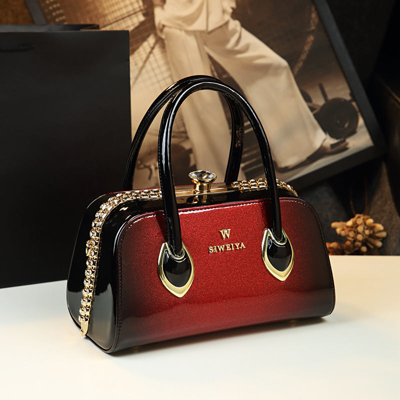 Women's Patent Leather Shiny Fashion Mom Personality Shoulder Bags