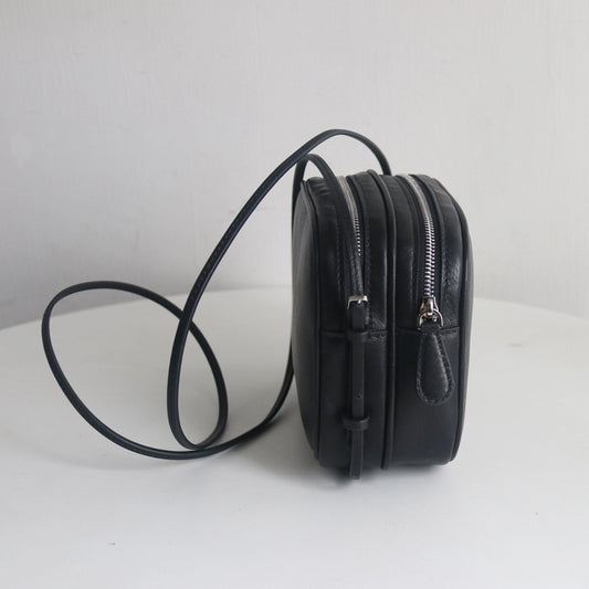 Inside Outside Design Cowhide Leather Simple Crossbody Bags