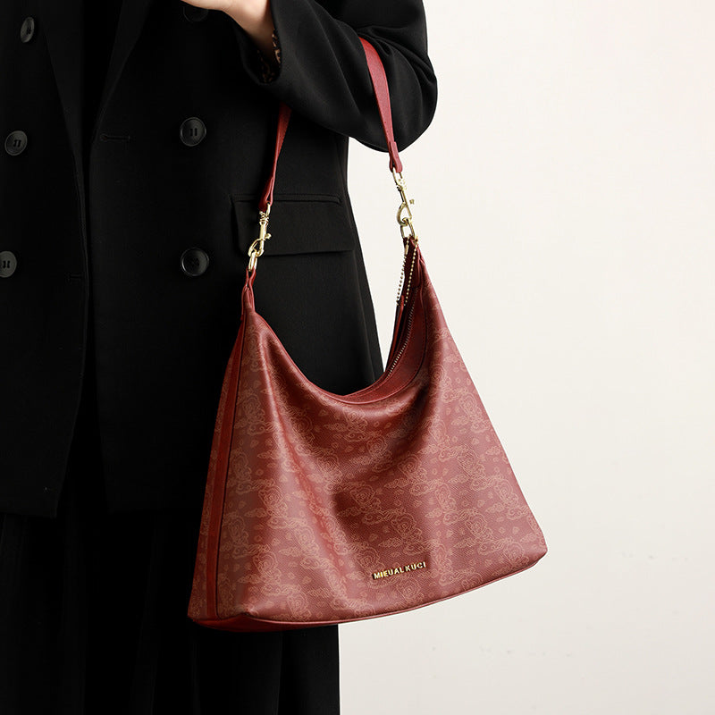 Women's Large Capacity Commuter Underarm Chinese Style Armpit Bags