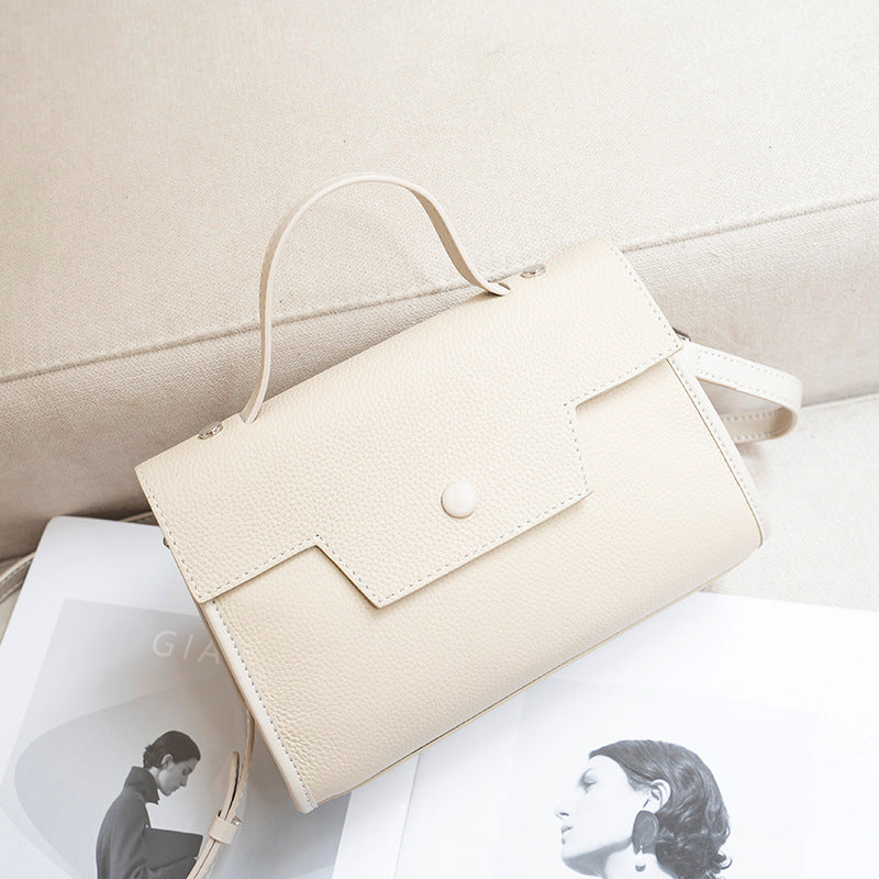 Women's First Layer Cowhide Versatile Minority Simple Handbags