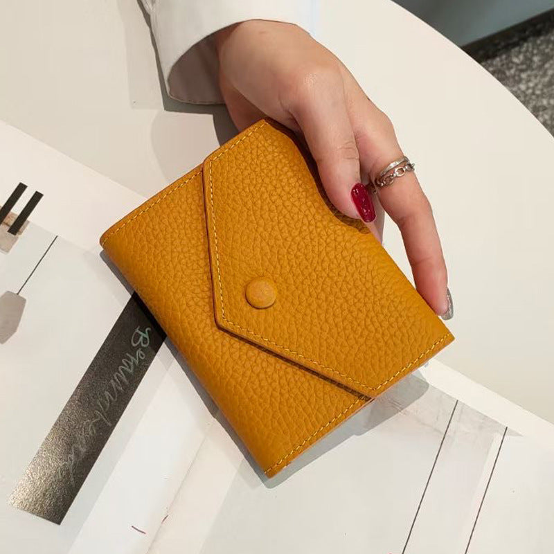 Women's Genuine Leather Short Cowhide First Layer Ladies Wallets