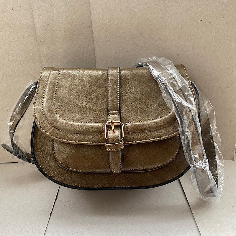 Women's Fashion Style Retro Saddle Semicircle Shoulder Bags