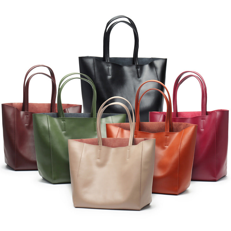 Capacity Commuter Mummy Shopping Cowhide Big Shoulder Bags