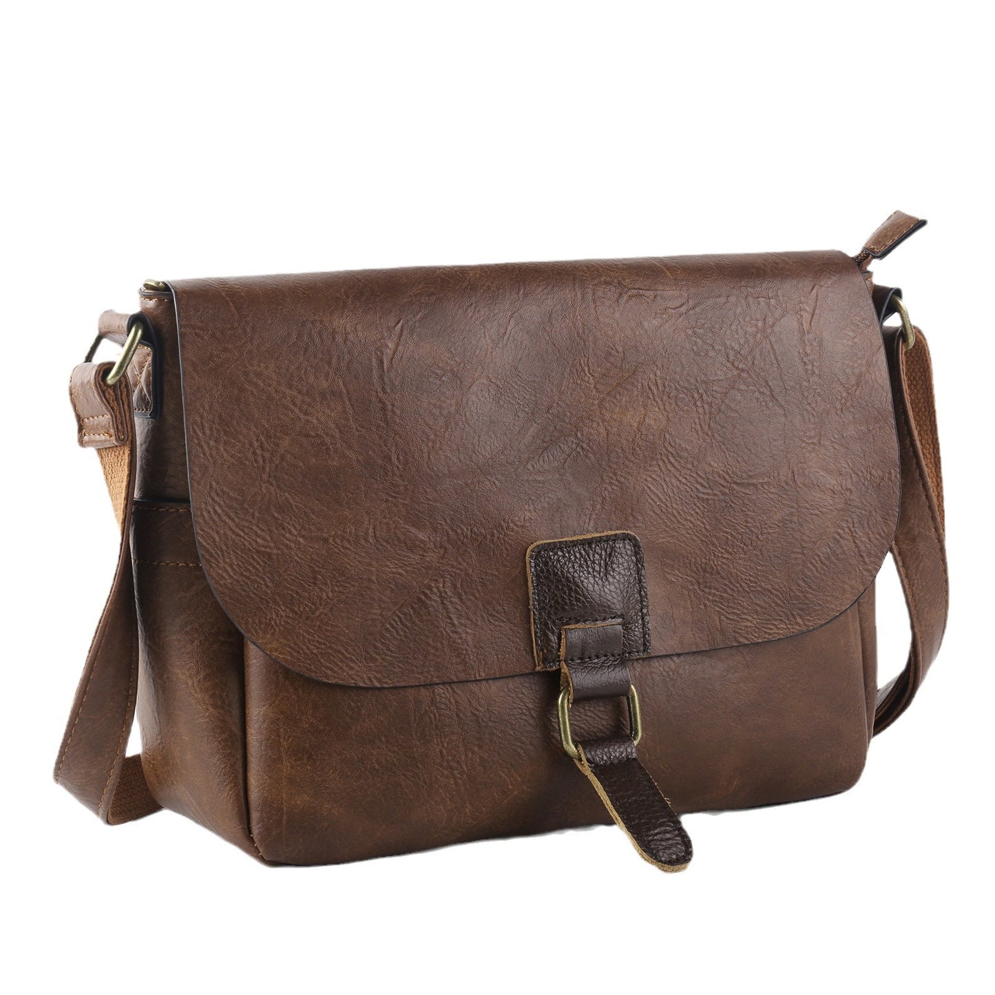 Retro Cow Leather Brown Large Capacity Compartment Bags