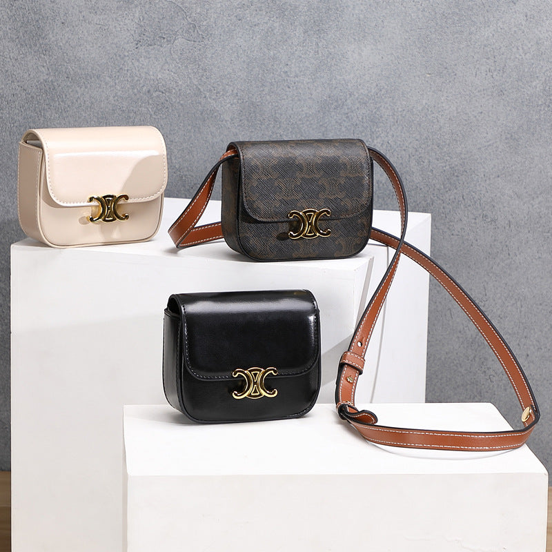 Spring Genuine Leather Arc Cute Mini Shoulder Bags