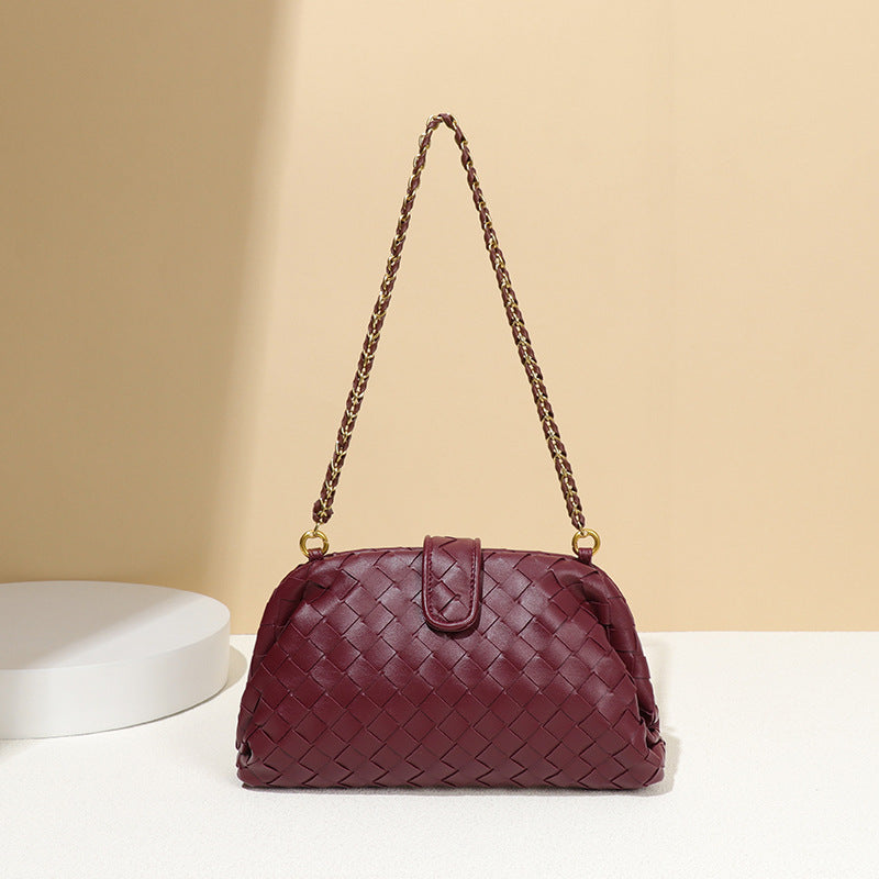 Women's Stylish Simple Hand-woven Chain Underarm Shell Bags