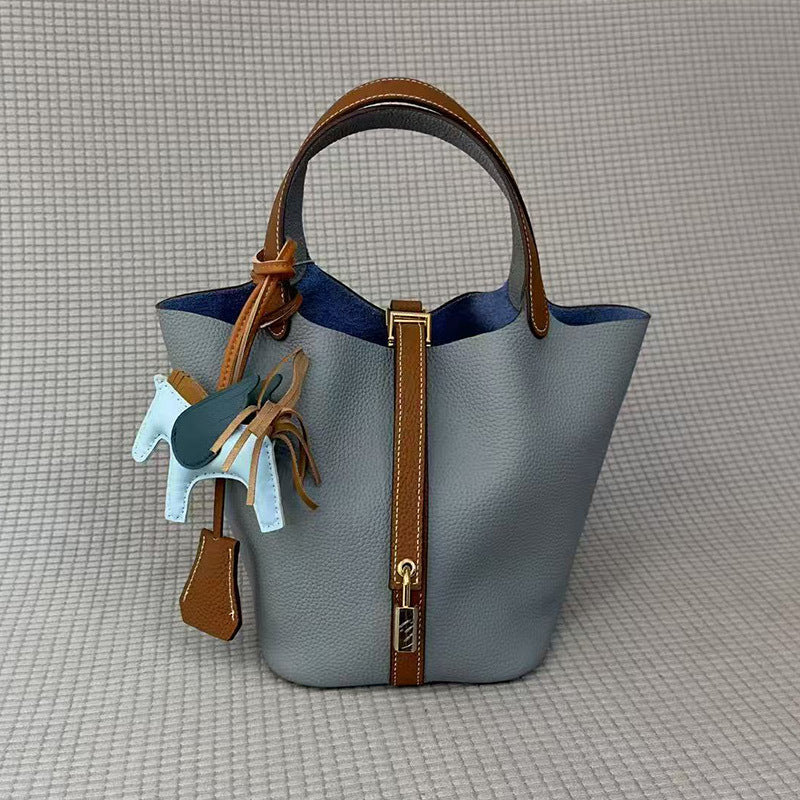 Women's Genuine Leather Vegetable Basket High-grade Design Handbags