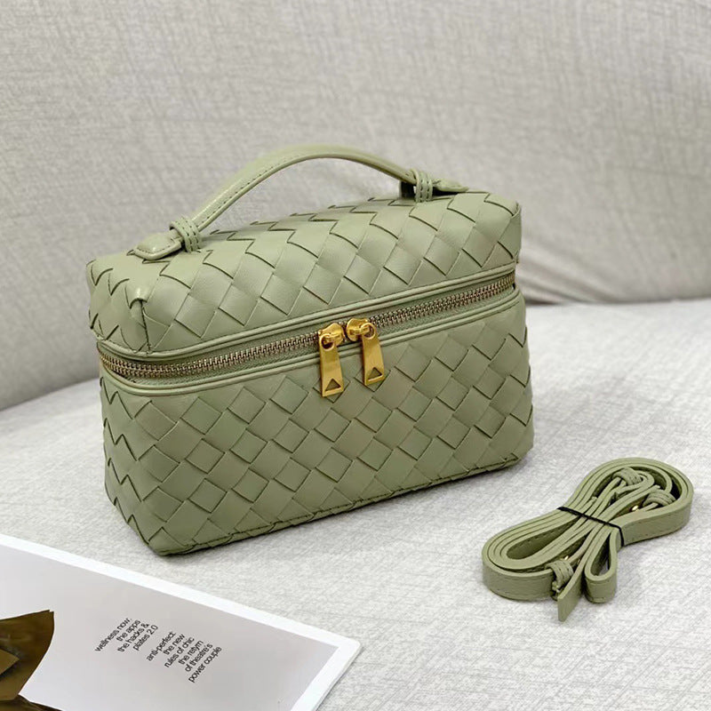 Leather Hand-woven Vintage Weave Lunch Box Backpacks