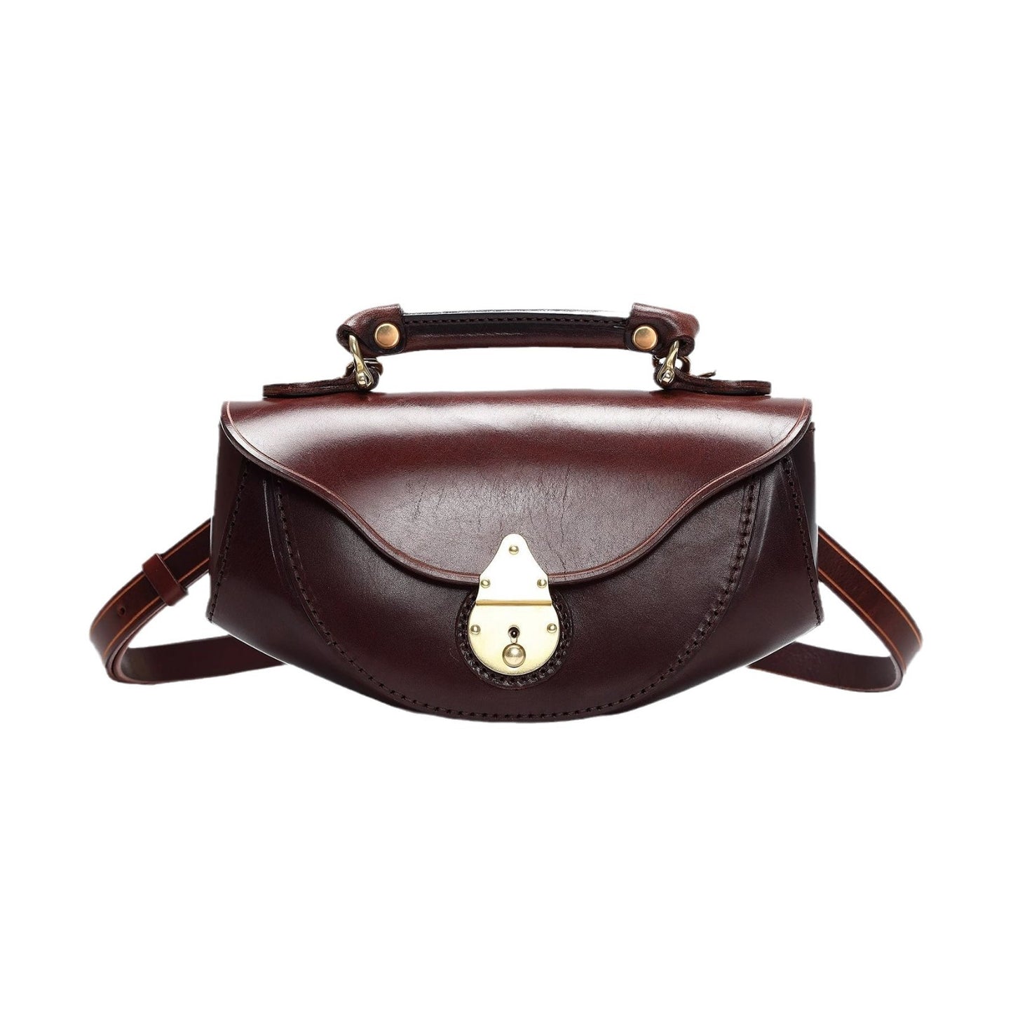 Leather Tactile Feel Boat Layer Cowhide Crossbody Bags