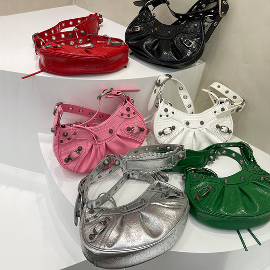High Quality Rivet Motorcycle Sweet Cool Hot Three-in-one January Crossbody Bags