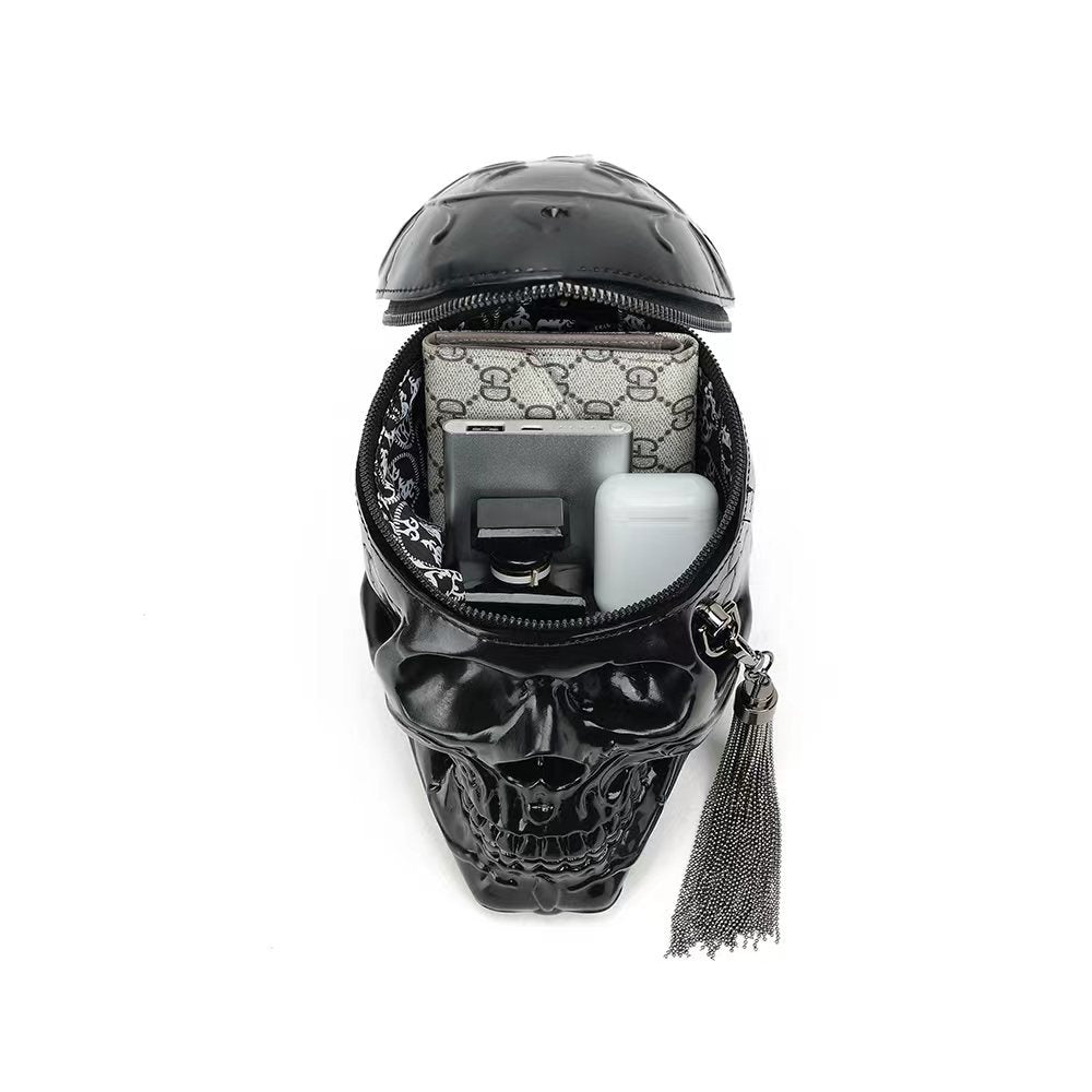 Women's Goth Skull Funny Halloween Style Tassel Shoulder Bags
