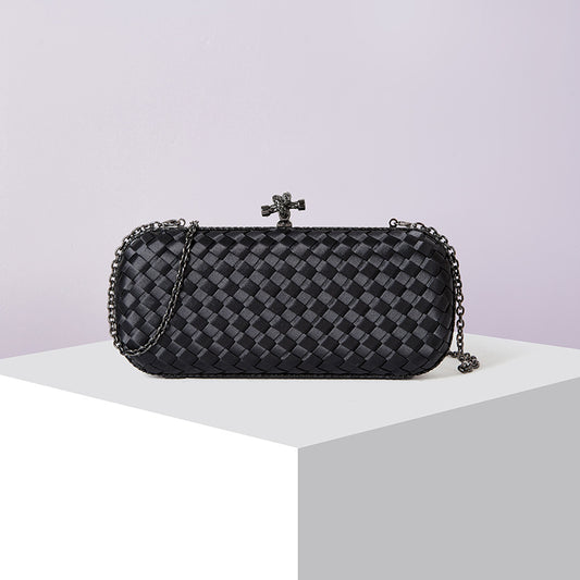 Women's Silk Hand-woven Simplicity Dinner Chain Pouch Evening Bags