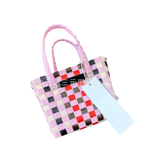 Hand-woven Mini Vegetable Basket Cute Colorful Handbags
