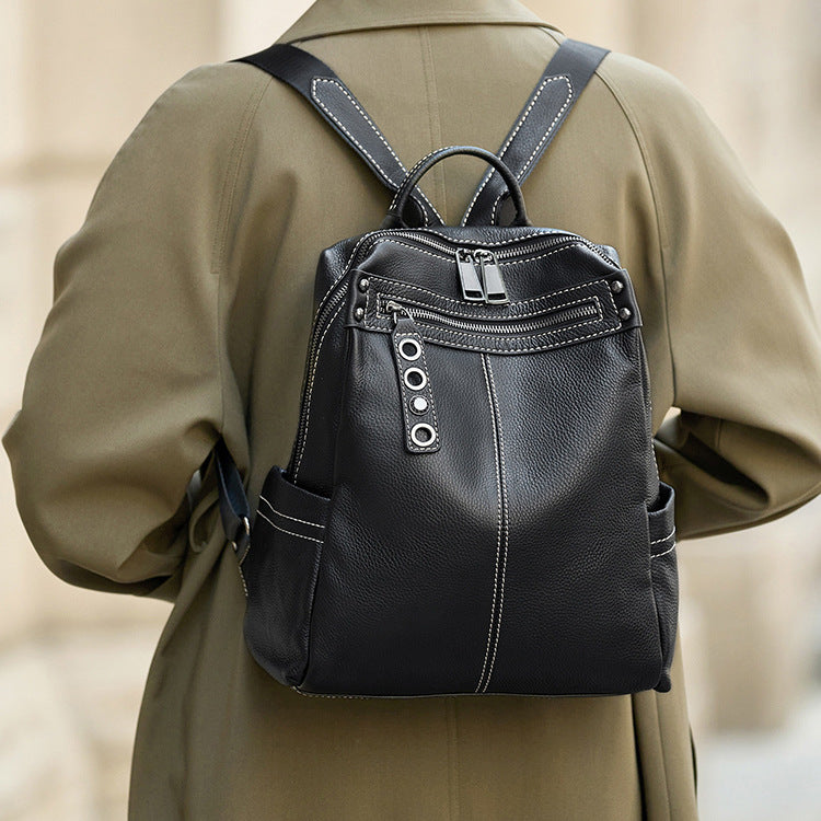 Classic Women's Leather Design Commuter High-grade Backpacks