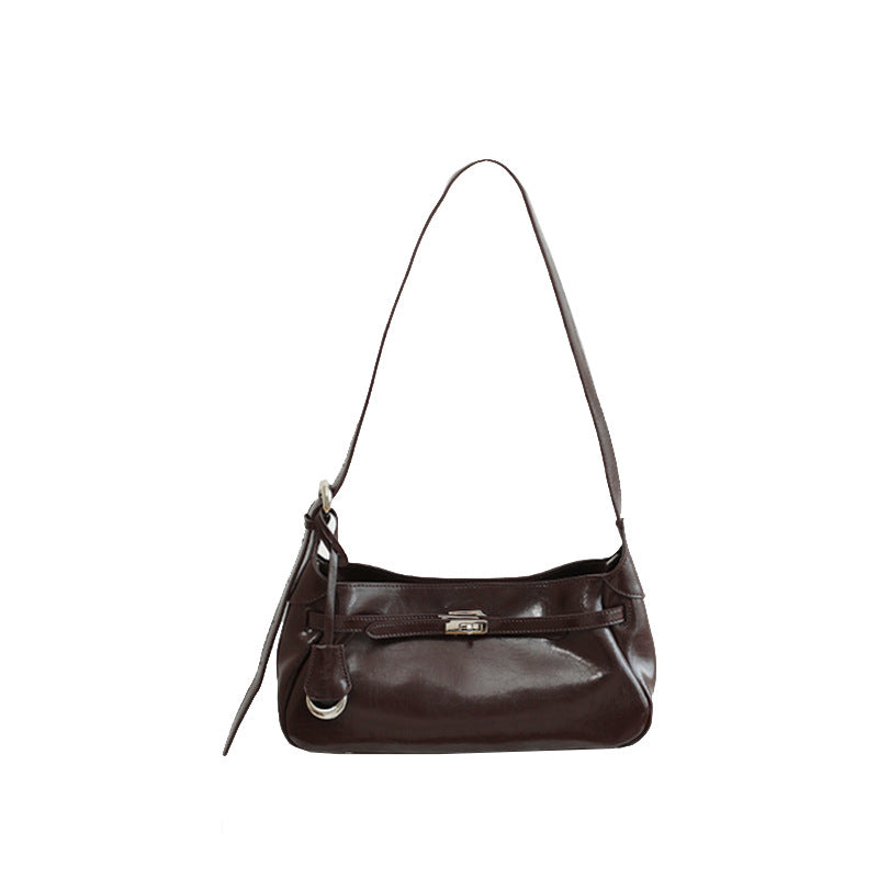 Autumn Niche Oil Cowhide Underarm Commuter Bags