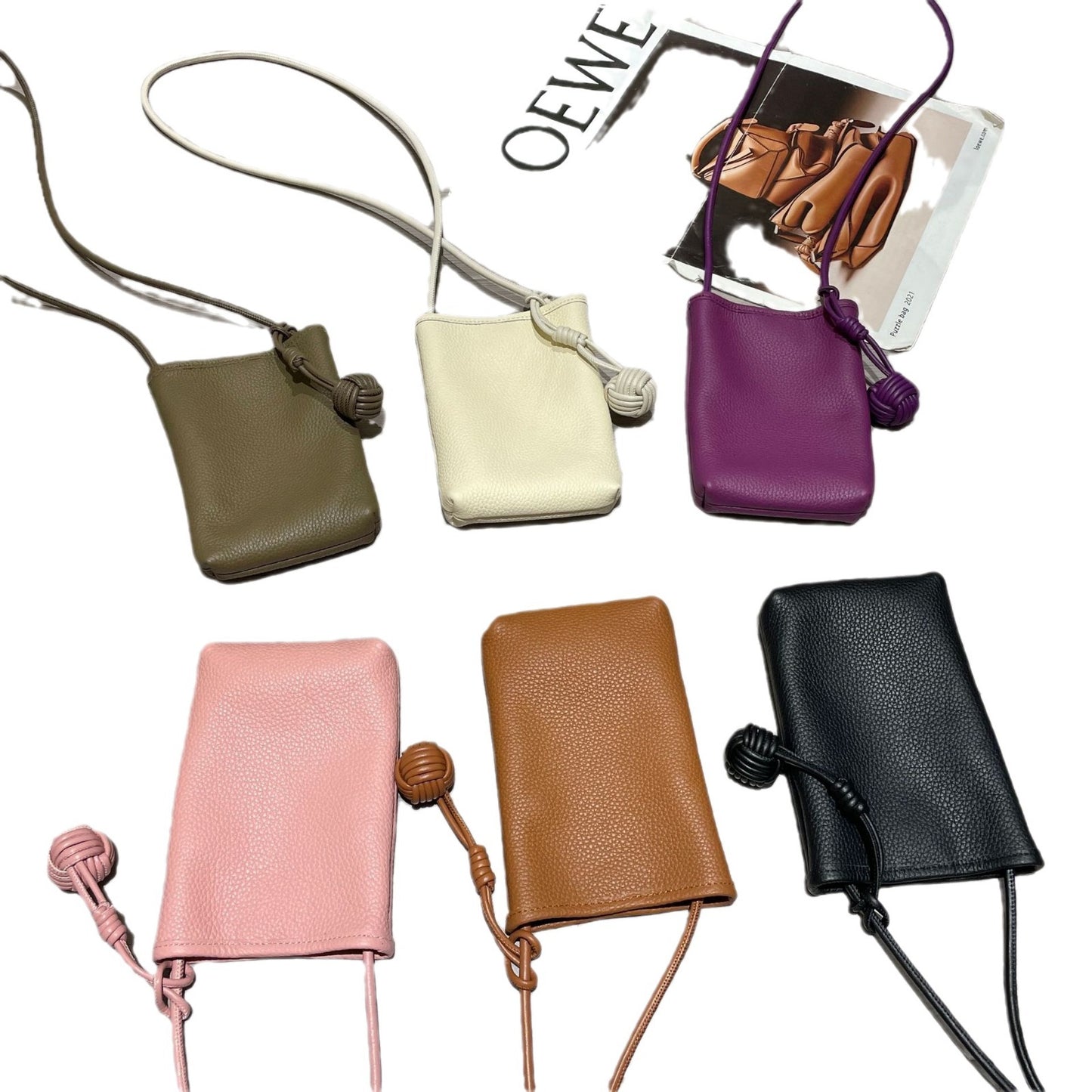 Classy Trendy Women's Leather Woven Ball Crossbody Bags