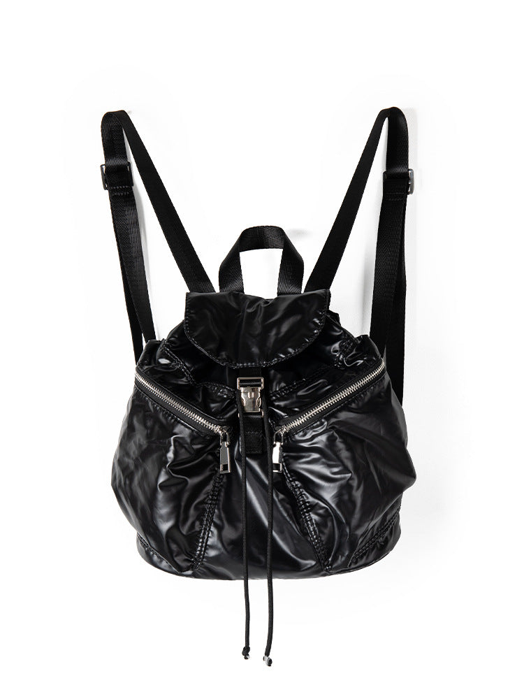 Korean Niche Design Drawstring Glossy Lightweight Backpacks