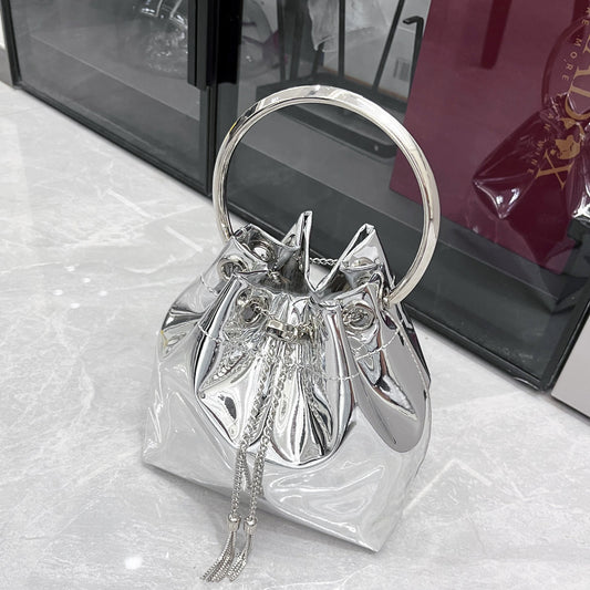 Women's Stylish Fashion New Metallic Chain Handbags