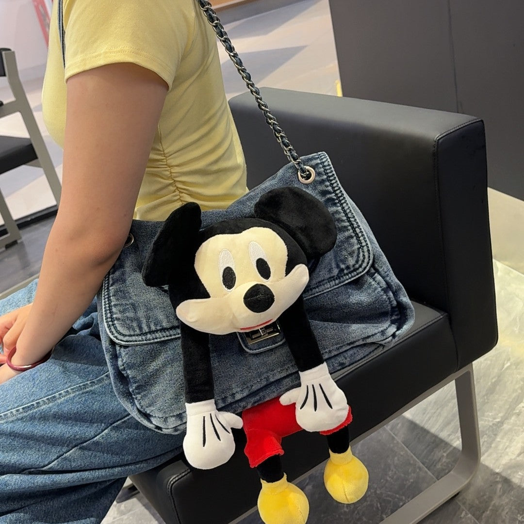 Glamorous Pretty Denim Chain Hobo Underarm Crossbody Bags