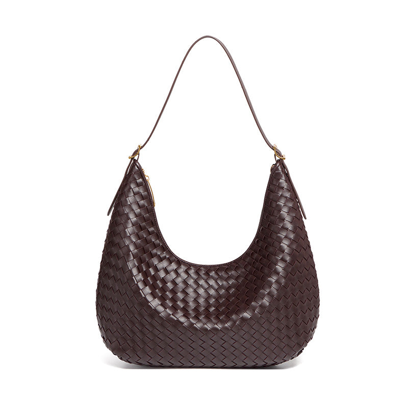 Women's High-grade Woven Large Capacity Niche Underarm Shoulder Bags