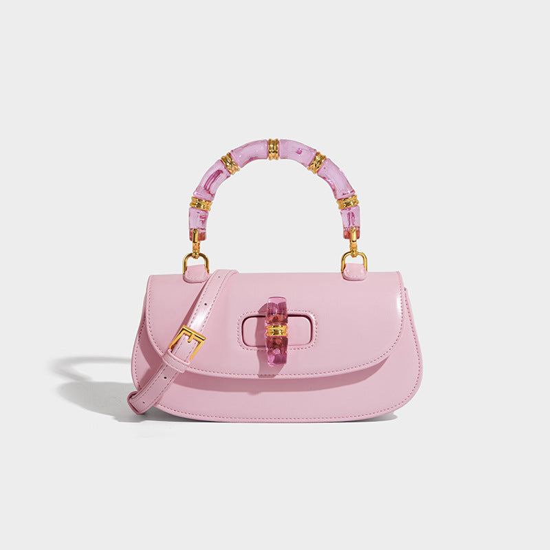 Women's Crystal Bamboo Saddle High-grade Simple Trendy Shoulder Bags