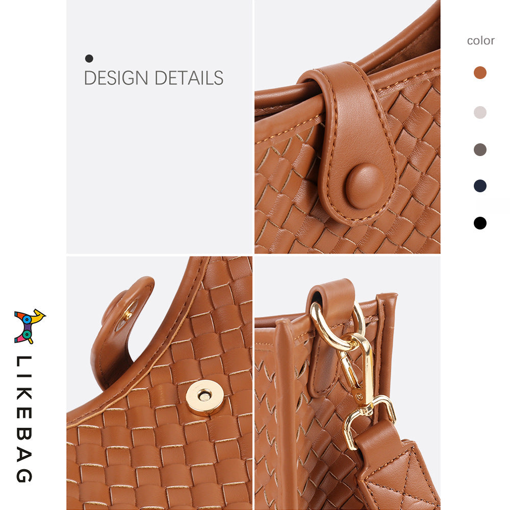 Women's Trendy Texture Woven Ribbon Commuter Crossbody Bags