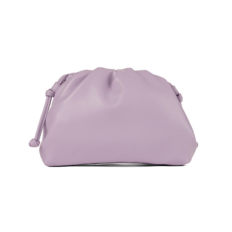 Korean Style Solid Color Soft Leather Clutch Shoulder Bags