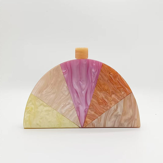 Women's Color Semicircle Acrylic Fashion Wedding Dinner Evening Bags