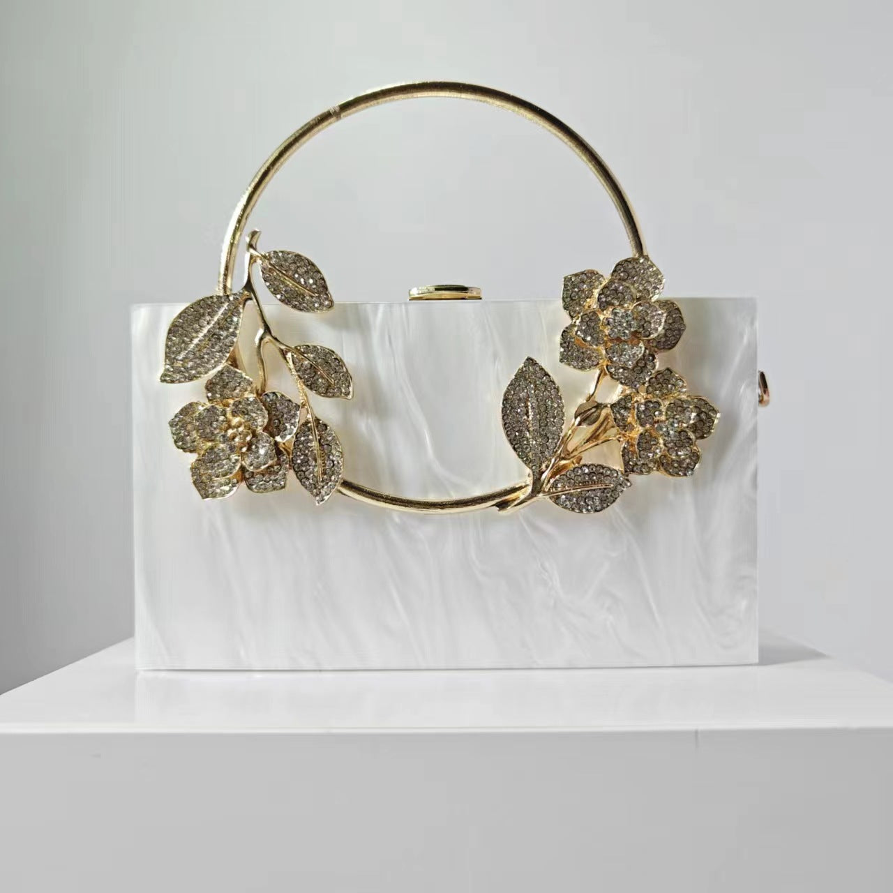 Lady's Flower Acrylic Wedding Banquet Clutch Evening Bags
