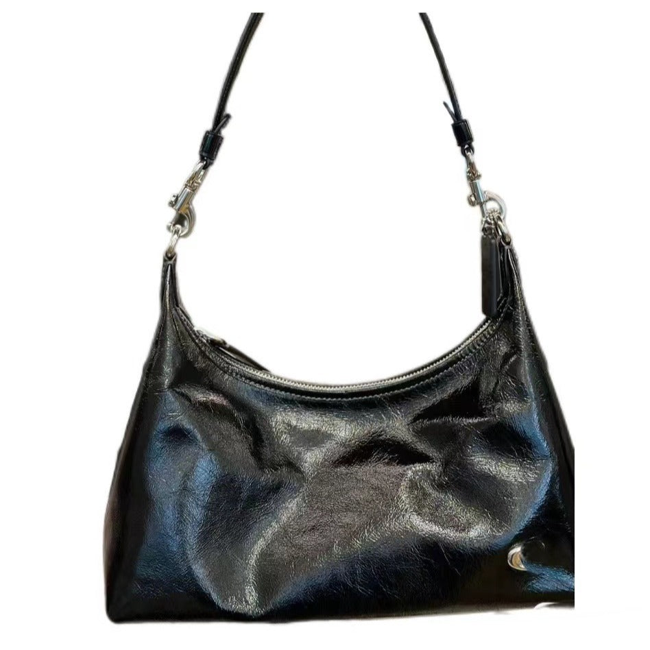 Women's Underarm Oil Wax Leather Fashion Shoulder Bags