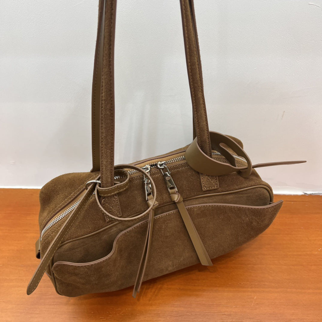 Women's Genuine Leather High-grade Light Luxury Frosted Shoulder Bags