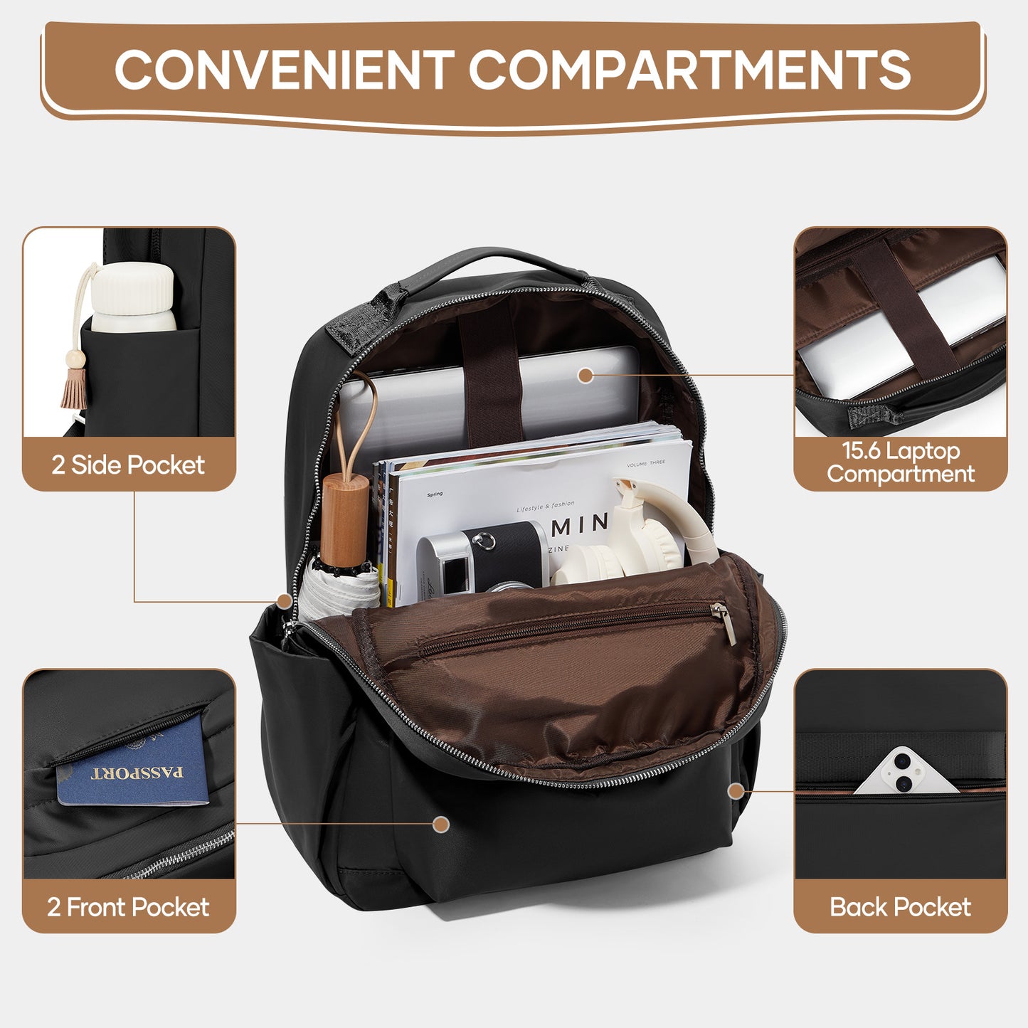 Women's Junior High College Commuter Computer Boys Backpacks