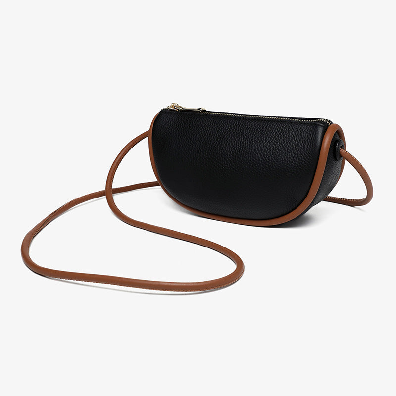 Women's Leather Simple Dumpling Niche Moon First Shoulder Bags